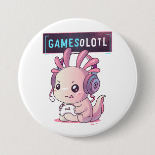 Gamesolotl - Axolotl Gamer 3 Inch Round Button