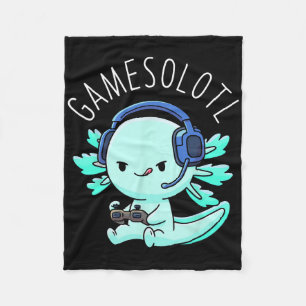 Gamesolotl Axolotl Gamer Anime Gifts Kawaii Boys G Fleece Blanket