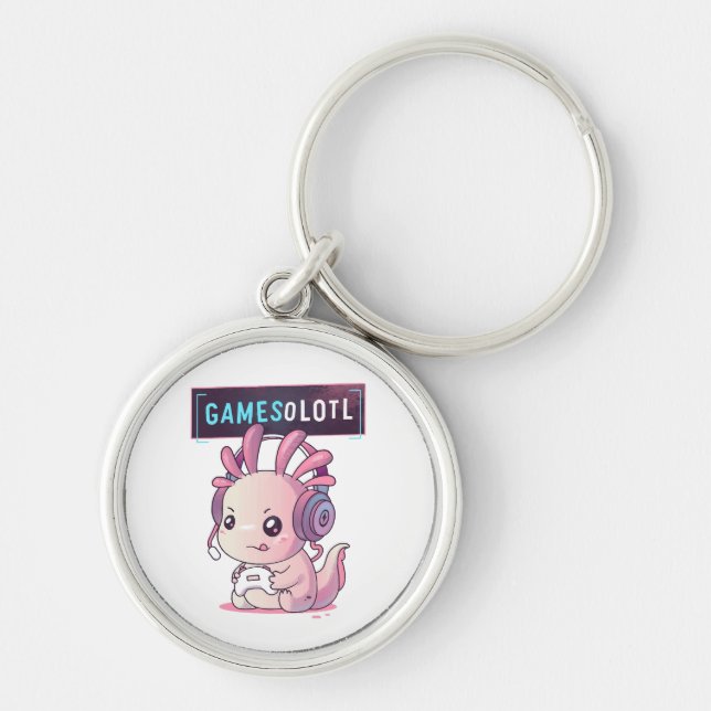 Gamesolotl - Axolotl Gamer Keychain (Front)