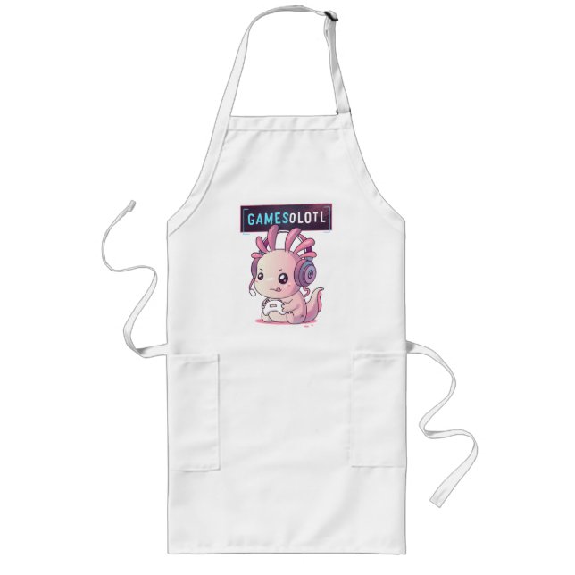 Gamesolotl - Axolotl Gamer Long Apron (Front)
