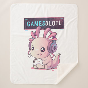 Gamesolotl - Axolotl Gamer Sherpa Blanket
