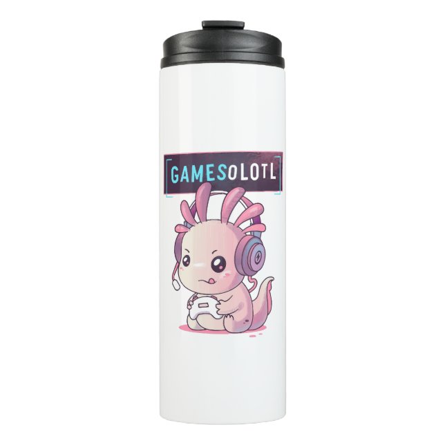 Gamesolotl - Axolotl Gamer Thermal Tumbler (Front)