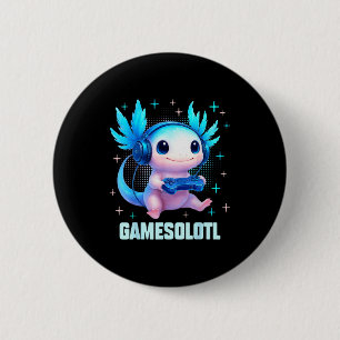 Gamesolotl Axolotl Video Gamer Kawaii Anime Boys T 2 Inch Round Button