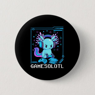 Gamesolotl Axolotl Video Gamer Kawaii Anime Gifts  2 Inch Round Button