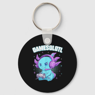 Gamesolotl Axolotl Video Gamer Kawaii Anime Gifts  Keychain