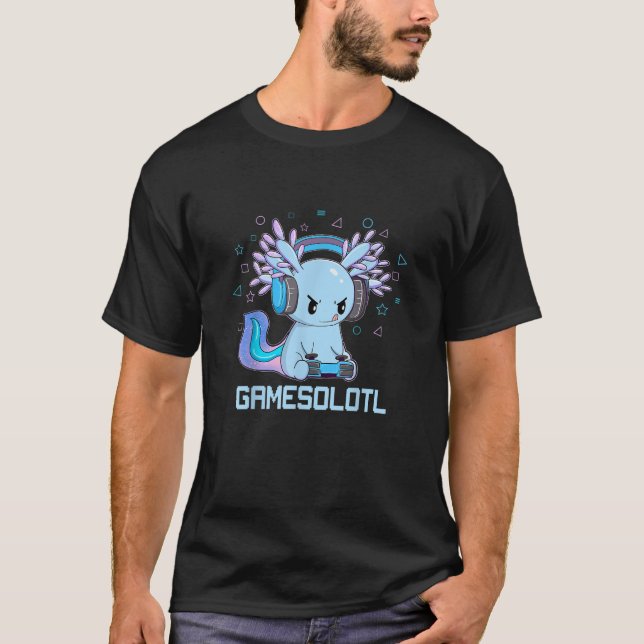 Gamesolotl Axolotl Video Gamer Kawaii Anime Gifts  T-Shirt (Front)