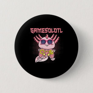 Gamesolotl Axolotl Video Gamer Kawaii Anime Kids B 2 Inch Round Button