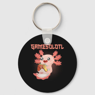 Gamesolotl Axolotl Video Gamer Kawaii Pastel Goth  Keychain