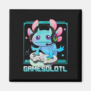 Gamesolotl Axolotl Video Gamer Kawaii Pastel Goth Magnet