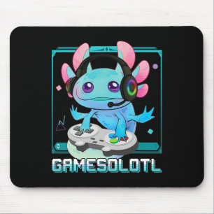 Gamesolotl Axolotl Video Gamer Kawaii Pastel Goth Mouse Pad