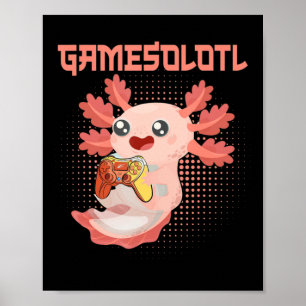 Gamesolotl Axolotl Video Gamer Kawaii Pastel Goth  Poster