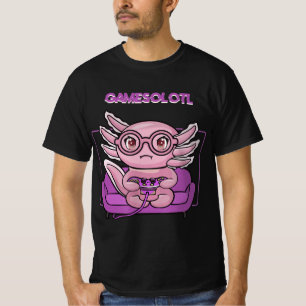 Gamesolotl Axolotl Video Gamer Kawaii Pastel Goth T-Shirt