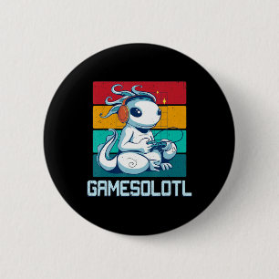 Gamesolotl Cute Axolotl Video Gamer Kawaii Anime B 2 Inch Round Button