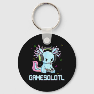 Gamesolotl Cute Axolotl Video Gamer Kawaii Anime B Keychain