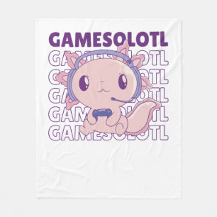 Gamesolotl Funny Axolotl Word Game For Gamers Fleece Blanket