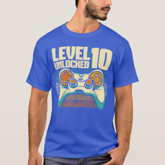 Gaming 10th Birthday Year Old Gamer Level 10 Unloc T-Shirt