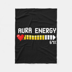 Gaming 67 Aura Energy 67 Percent Meme Gamer Retro Fleece Blanket