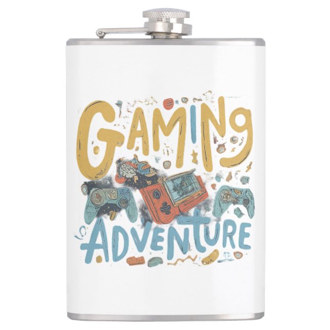 Gaming Adventure  Hip Flask (Front)