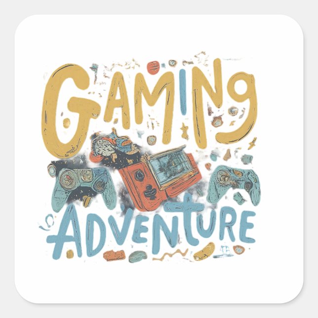 Gaming Adventure  Square Sticker (Front)