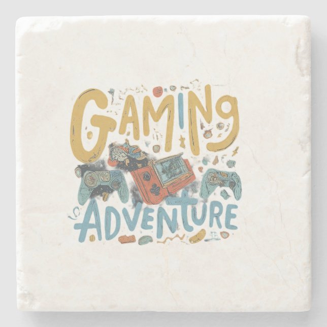 Gaming Adventure  Stone Coaster (Front)