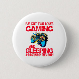 Gaming And Sleeng Gamer Valentines Day Boys Kids  2 Inch Round Button