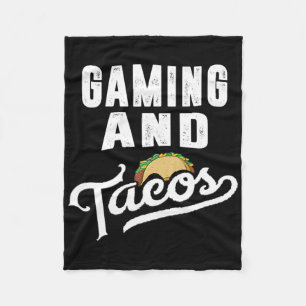 Gaming And Tacos Retro Video Game Player Taco Fan  Fleece Blanket