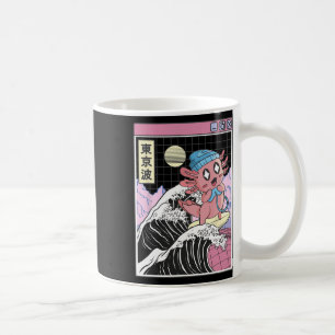 Gaming Axolotl Surfing Kanagawa Wave Kawaii Gamer Coffee Mug