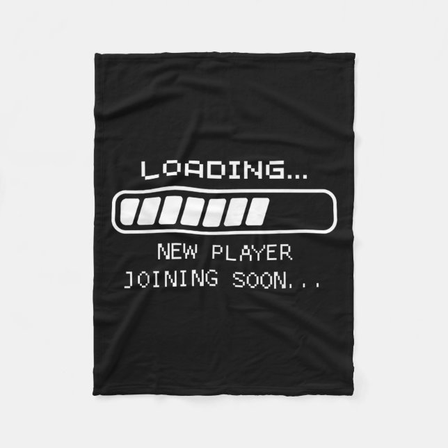 Gaming Baby Announcement, Loading New Player Joini Fleece Blanket (Front)