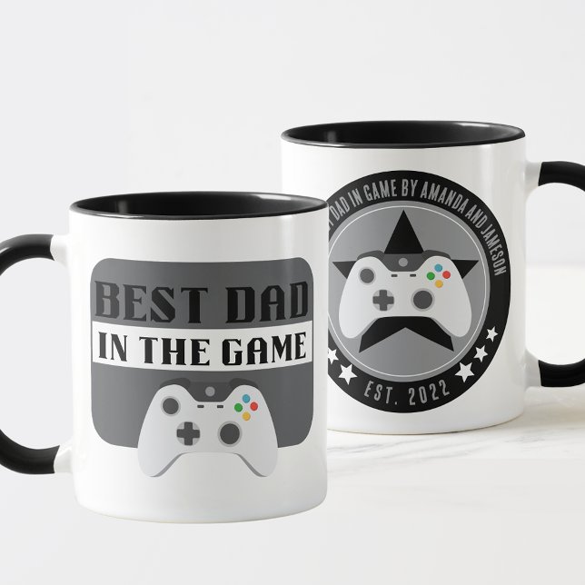 Gaming Best Dad in the Game Personalized Mug (Best in the Game Personalized Gift Mug for Gaming Dads and Step Dads)