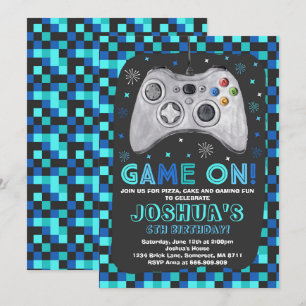 Gaming Birthday Invitation Video Game Birthday