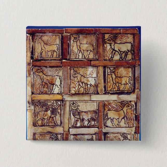 Gaming board, animals of the field and forest 2 inch square button (Front)