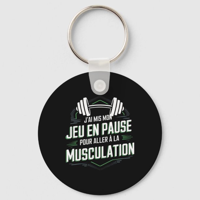 Gaming Bodybuilding Video Games Geek Gamer Gift Fo Keychain (Front)
