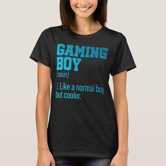Gaming Boy Noun Definition Console Controller Vide T-Shirt (Front)