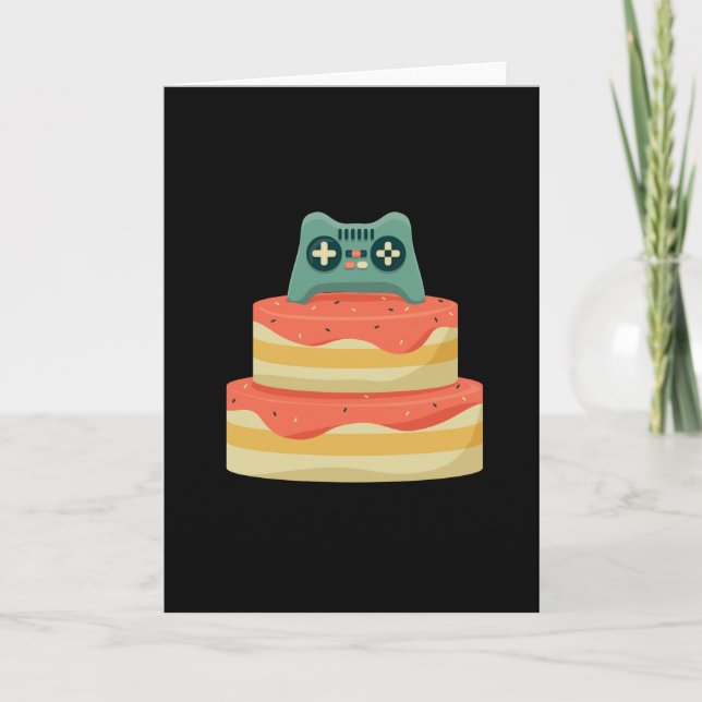 Gaming Cake Birthday Design Card (Front)
