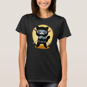 Gaming Cat Ninja with Ninjato Katana evil gaming c T-Shirt