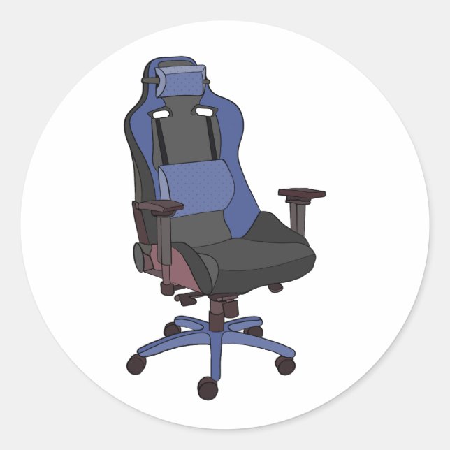 Gaming Chair Classic Round Sticker (Front)