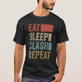 Gaming Clan Eat Sleep Clash Repeat Vintage Retro G T-Shirt