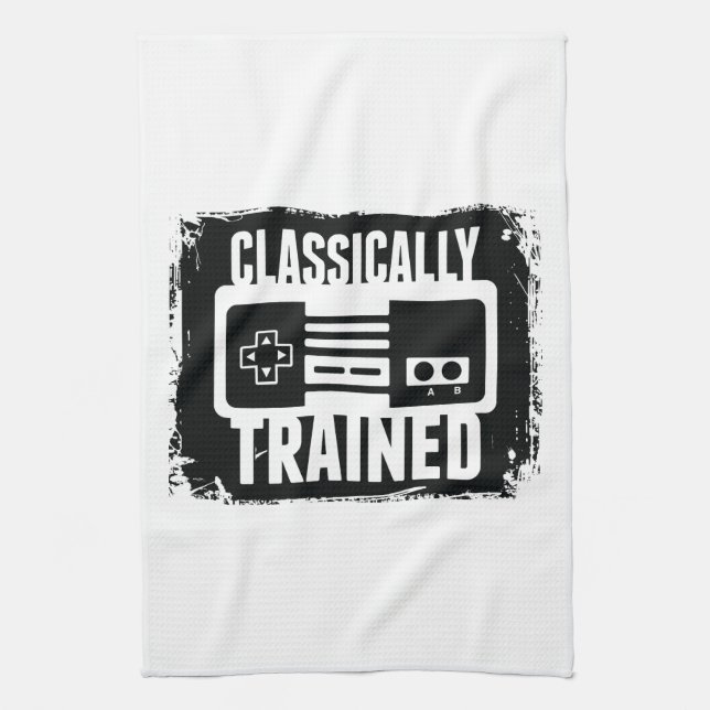 Gaming - Classically Trained - Funny Video Game Kitchen Towel (Vertical)