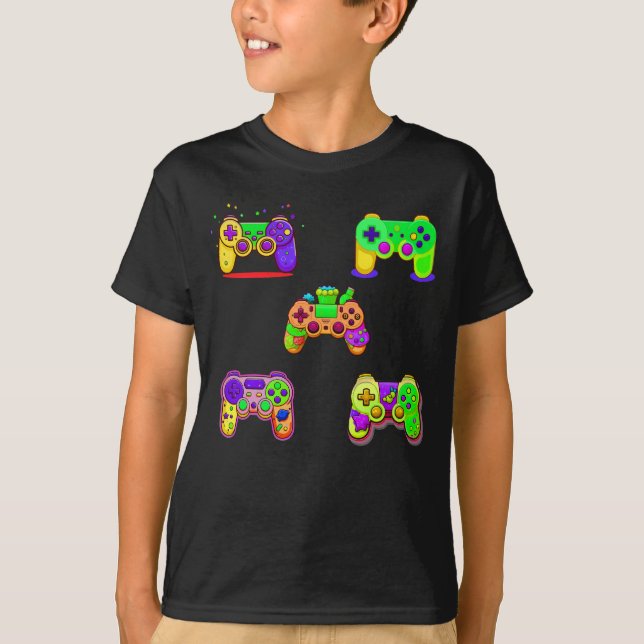 Gaming Colourful Video Games Controller  T-Shirt (Front)
