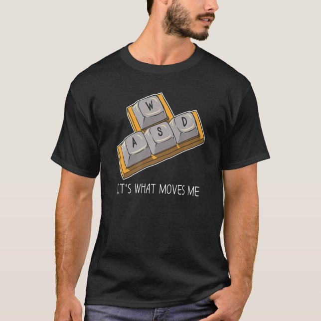 Gaming Console Gamer Player WASD  PC Computer Game T-Shirt (Front)