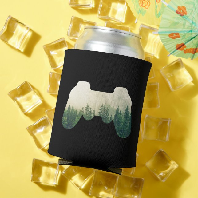Gaming Controller And Forest Nature Can Cooler (In Situ Summer)