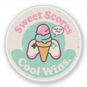 Gaming Controller Dessert Cone Retro Style