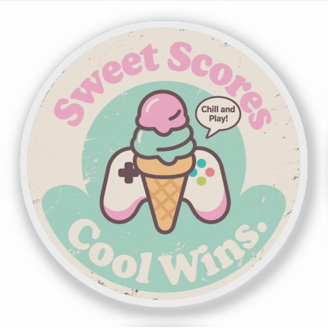 Gaming Controller Dessert Cone Retro Style (Front)
