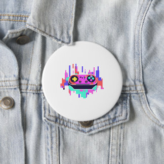 Gaming controller pixelated badge rond 10cm