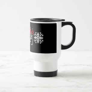 Gaming Controller Santa Hat Christmas Snowflakes Travel Mug