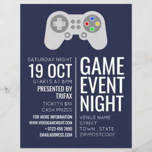 Gaming Controller, Video Gamer Event Advertising Flyer