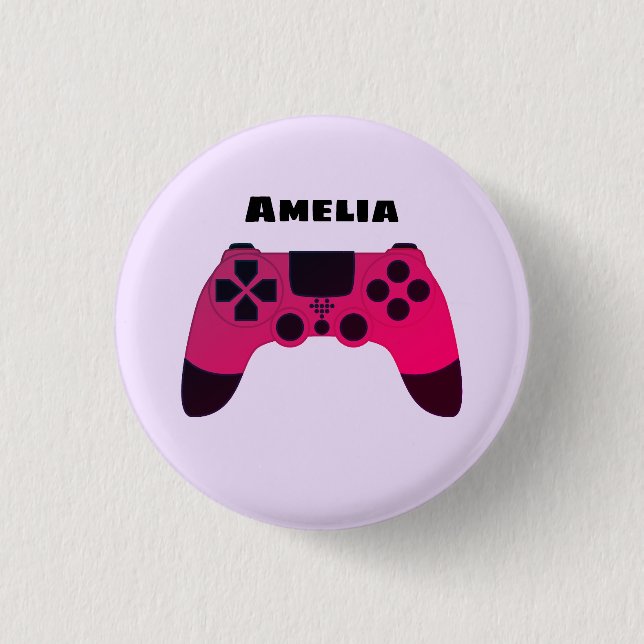 Gaming Controller Video Games Nerd Gamer Name 1 Inch Round Button (Front)