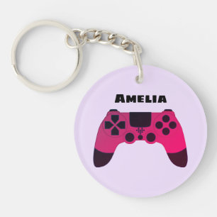 Gaming Controller Video Games Nerd Gamer Name Keychain