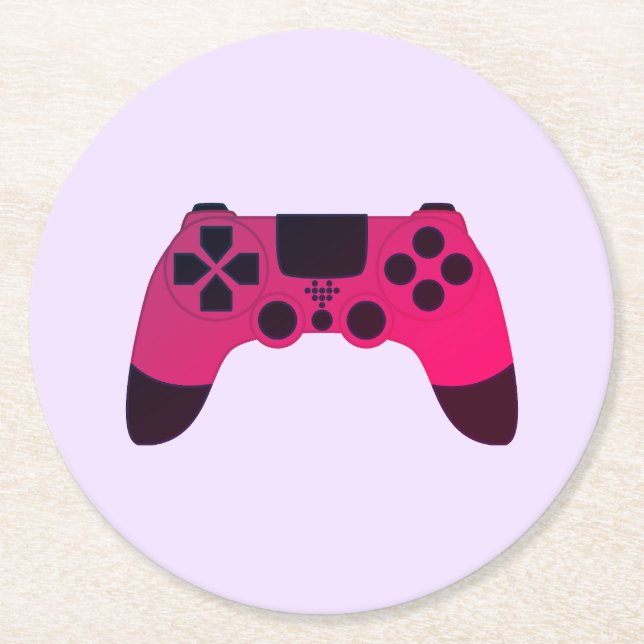 Gaming Controller Video Games Nerd Gamer Round Paper Coaster (Front)