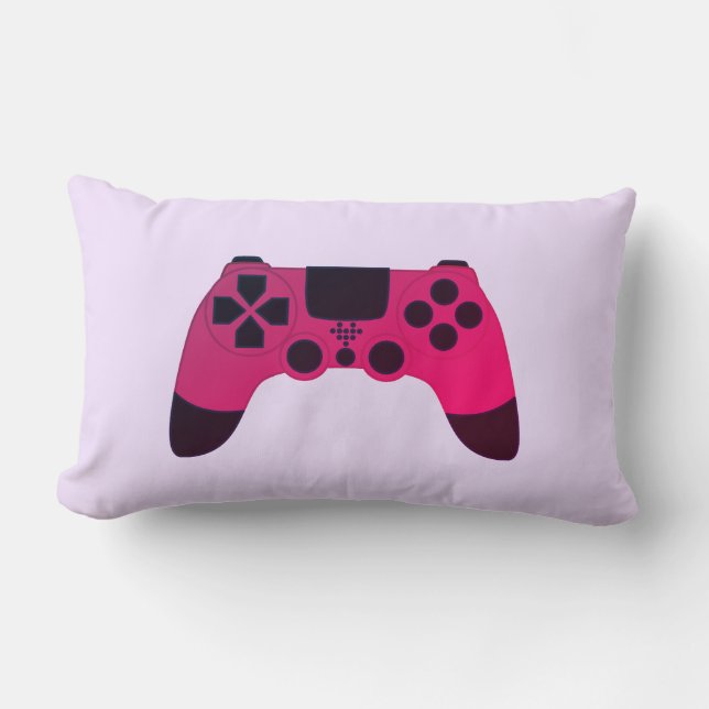 Gaming Controller Videogames Nerd Gamer Lumbar Pillow (Front)